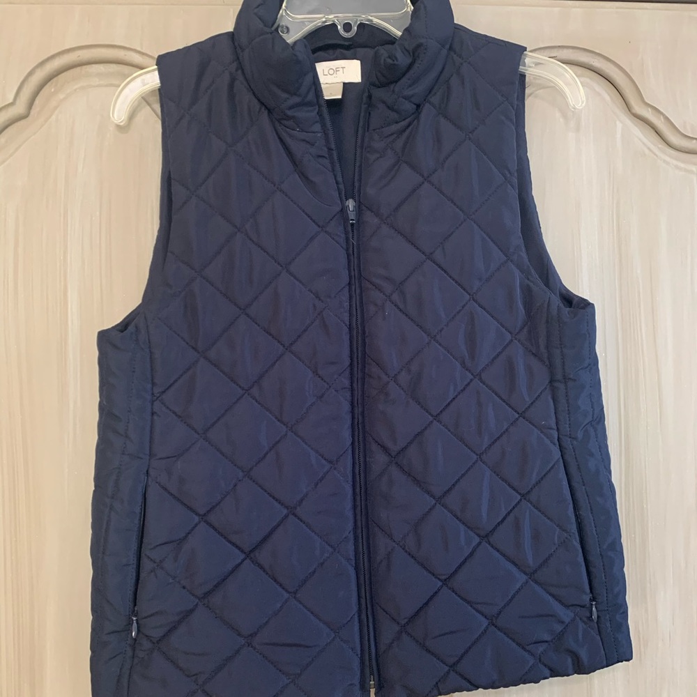 Loft Quilted Vest Navy Size Small